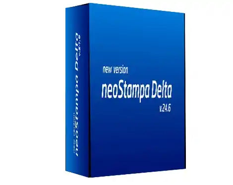 NeoStampa Delta v25.1 logo — professional RIP software for textile printing with accurate color management and automation tools.