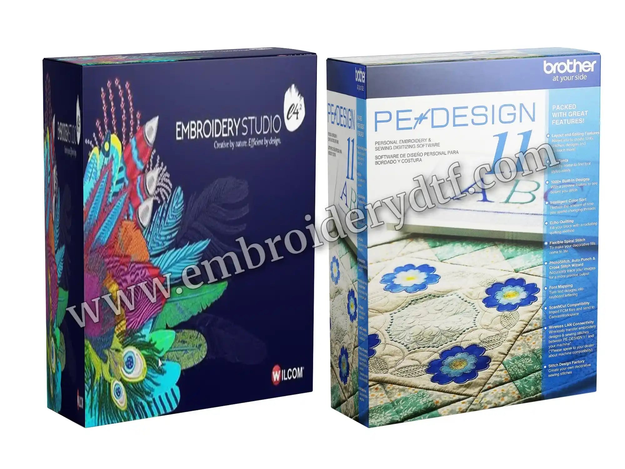 Wilcom EmbroideryStudio E4.2 Brother PE-Design 11 Embroidery Software Bundle / Wilcom EmbroideryStudio E4.2 64-bit professional digitizing interface / Brother PE-Design 11 PhotoStitch wireless transfer 130 fonts Main image